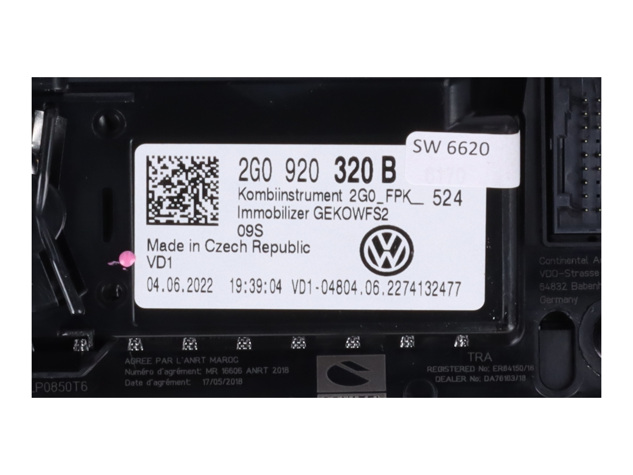 Speedometer VW Polo VI (AW) 1.0 TSI 70 kW 95 hp (06/2017->) 2G0920320B 1.0 TSI - Picture 5 of 6